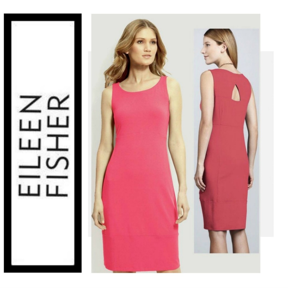 Eileen Fisher Dress Viscose Jersey Cutout NWT